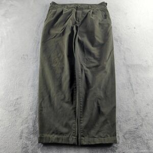 Vintage 90s Hugo Boss Pants Mens 36 Olive Green Pleated‎ Chino Made Italy Preppy